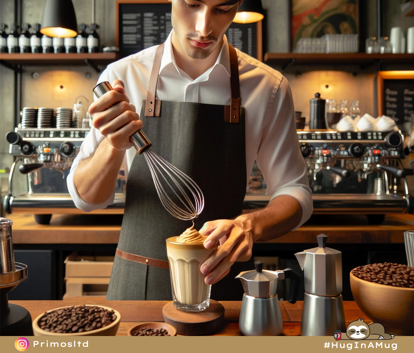 4 - BP53 - Dalgona Coffee Craze - The Coffee Blog - a barista in a coffee shop making Dalgona Coffee